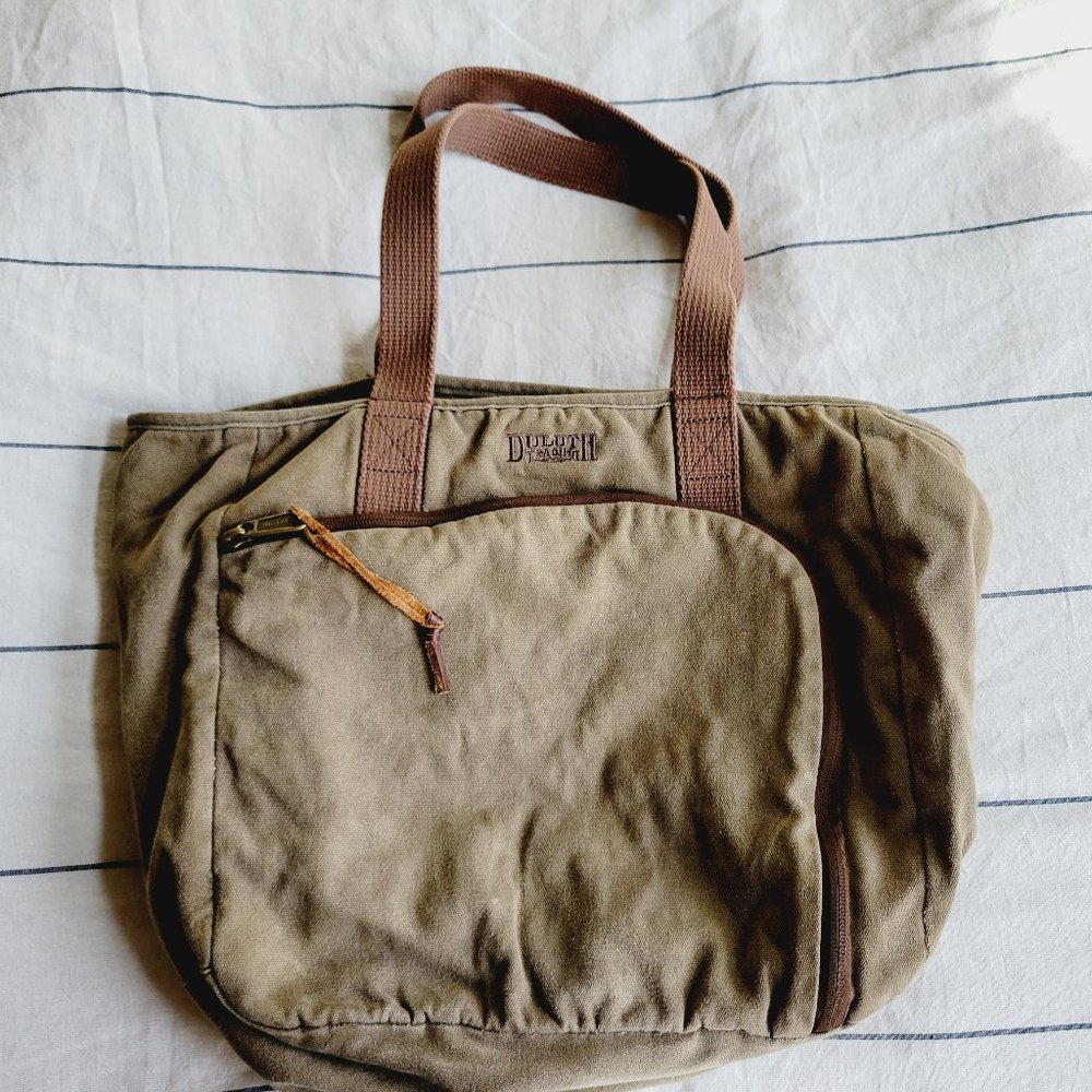 Duluth Trading Co. Tote Bag Brown Canvas